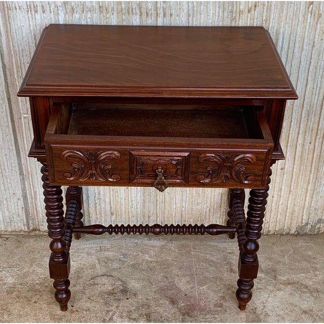20th Century French Solid Carved Nightstands - a Pair For Sale - Image 9 of 13