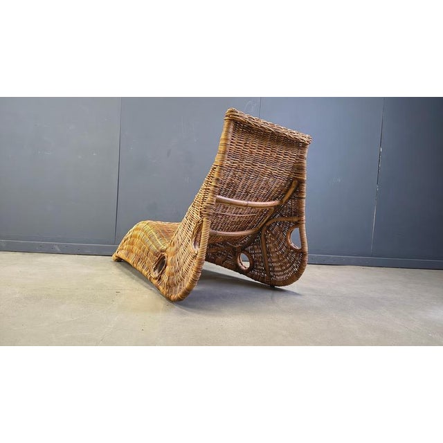 1980s Vintage Wicker Chaise Longue, 1980s For Sale - Image 5 of 18