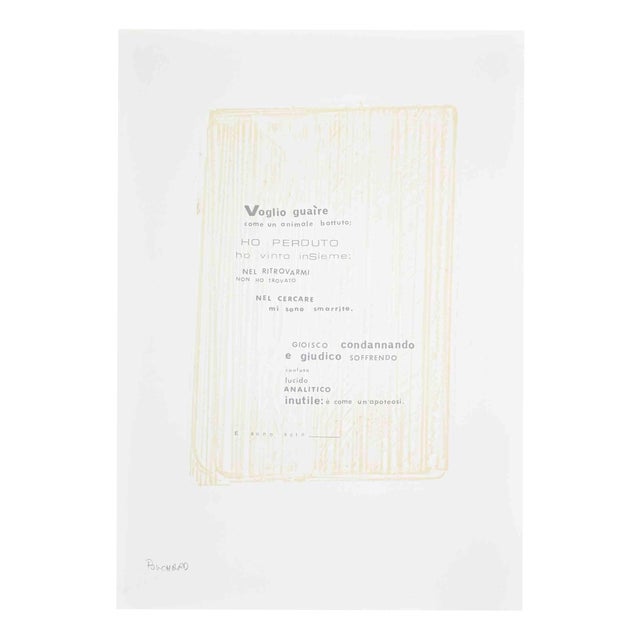 Ennio Pouchard, I Want to Whine Like a Beaten Animal, 1970s, Screen Print For Sale