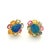 Bochic “Orient” Sapphire, Ruby & Opal Earrings Set 18k Gold & Silver - 2 Pieces For Sale - Image 4 of 4