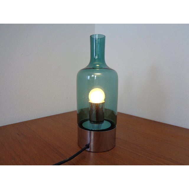 Italian Glass & Chrome Table Lamp, 1960s For Sale - Image 10 of 13