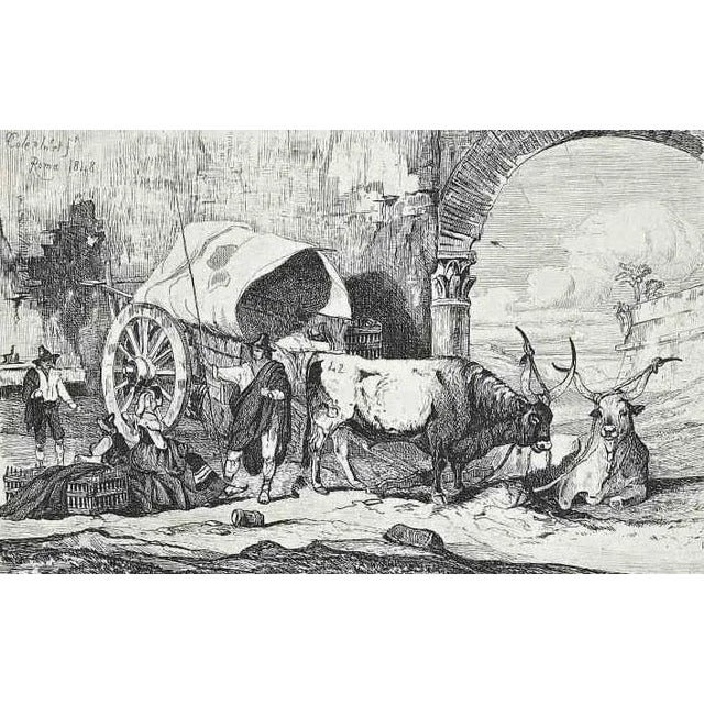 Roman Countryside with the carriage is an original etching artwork realized after Charles Coleman (1807, Yorkshire - 1874,...