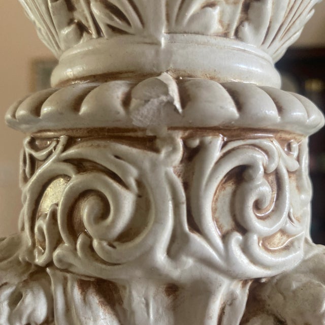 Mid-Century Italian Baroque Ardalt Frutta Antico Signed Ceramic Plant Stand For Sale - Image 12 of 13