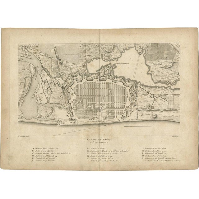 Plan of Pondicherry Fortifications and Attacks, 1750 For Sale - Image 10 of 10