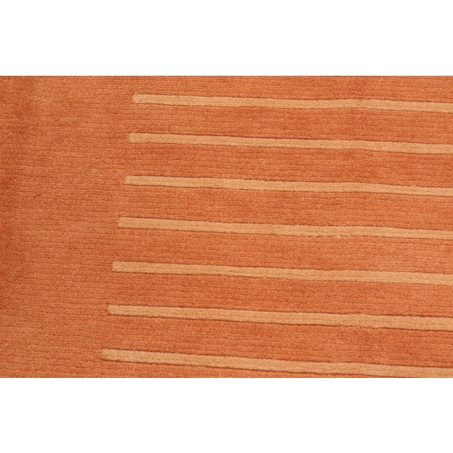 Textile 1980s 1980s Vintage Nepalese Rust/Tan Wool Rug - 6'0'' X 9'0'' For Sale - Image 7 of 10