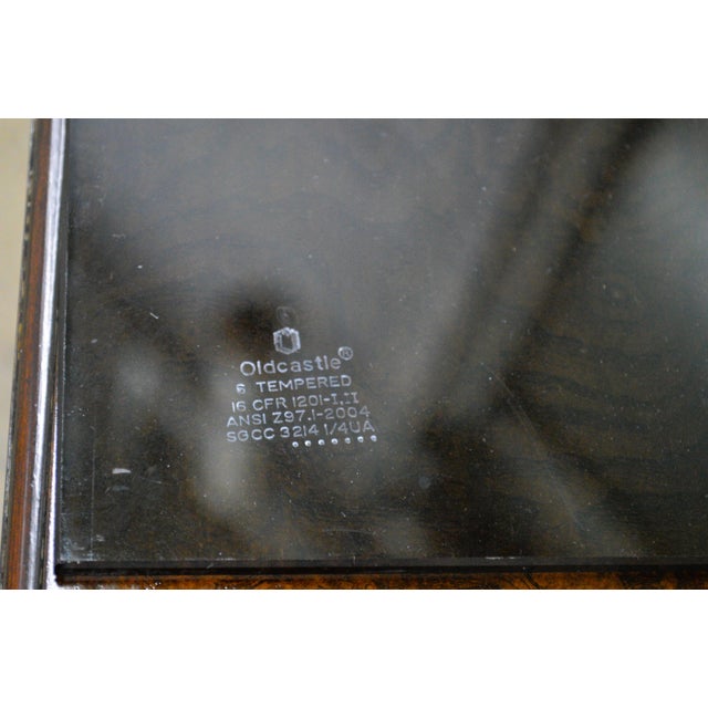 Brown 1970s John Widdicomb Burl Wood Smoked Glass Side End Table For Sale - Image 8 of 9