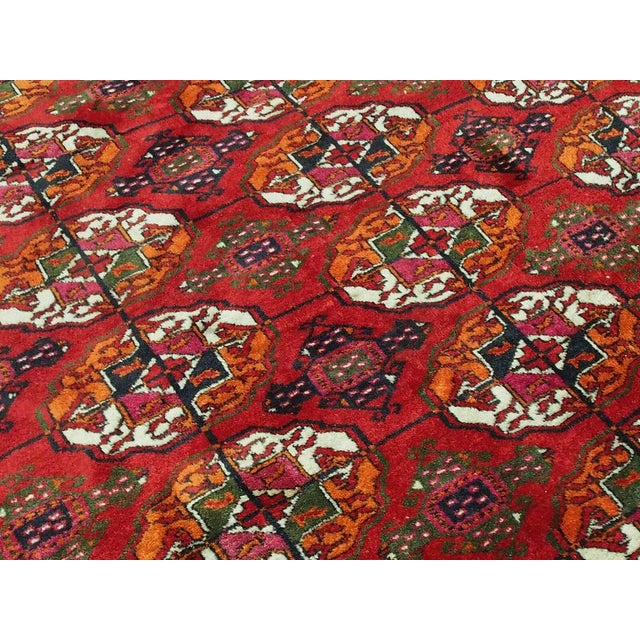Vintage Hand-Knotted Bukhara Tekke Turkmen Rug, 1950s For Sale - Image 11 of 16
