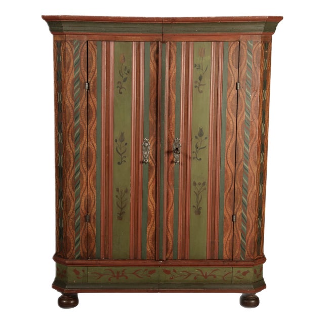 Antique Baroque Cabinet in Painted Softwood, 1750 For Sale