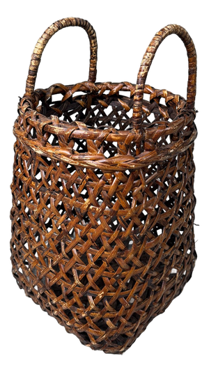Japanese Bamboo Hanakago Ikebana Basket, 1940s