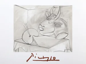 1980s "Nature Morte a la Palette et la Tête" Lithograph After Pablo Picasso