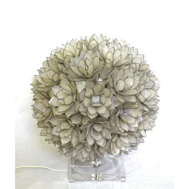 Large Capiz Lotus Ball Table Lamp from Rausch, 1960s For Sale - Image 4 of 11