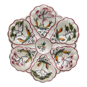 French Faience Oyster Plate Moustiers Style, Circa 1940