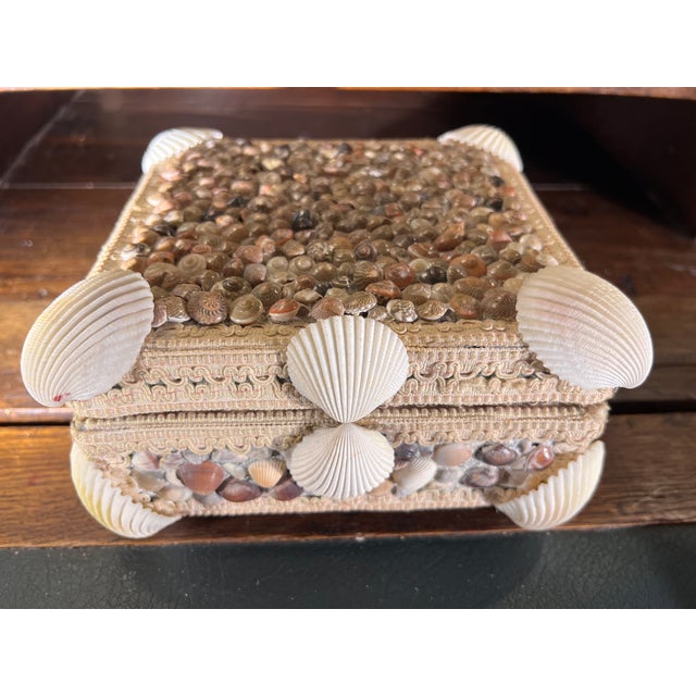 Vintage Mediterranean Grotto Style Decorative Box With Velvet Interior For Sale - Image 4 of 13