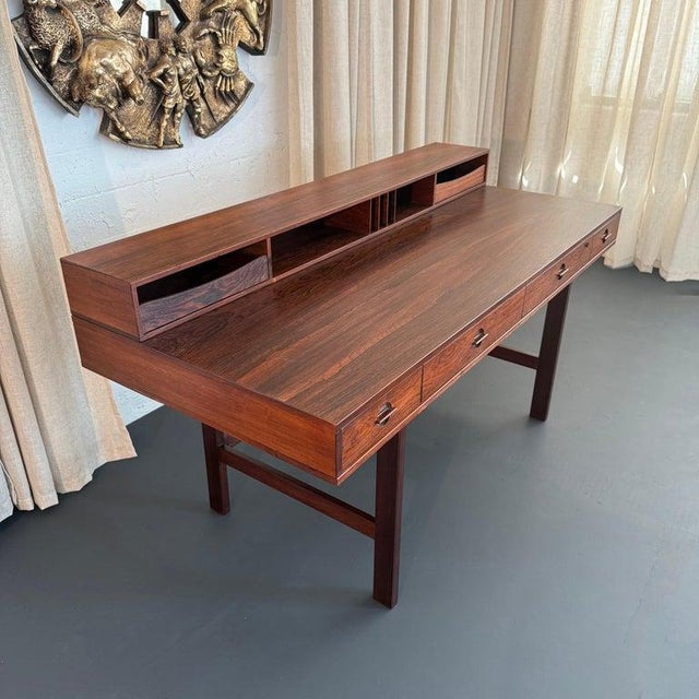 1960s Scandinavian Modern Rosewood Flip-Top Writing Desk by Peter Løvig Nielsen For Sale - Image 10 of 12