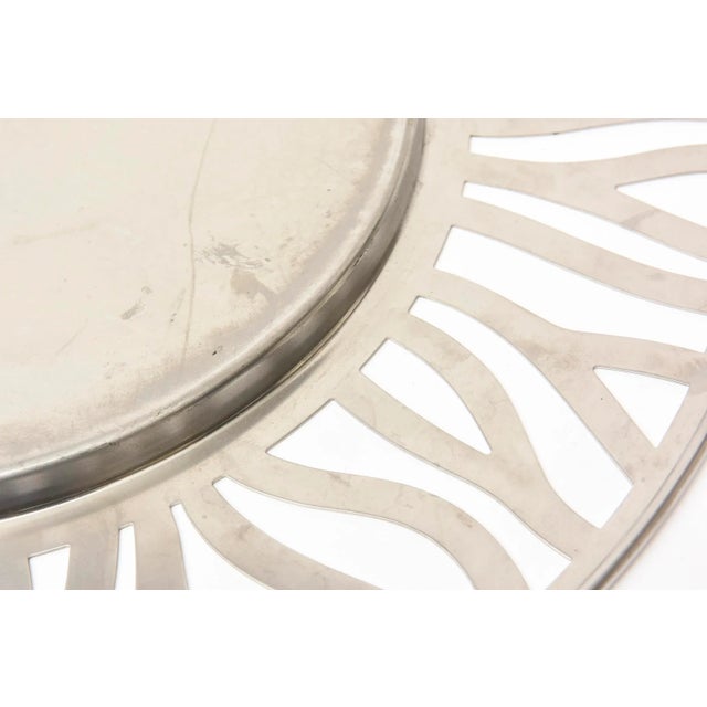 Silver Vintage Alessi Stainless Steel Serving Tray 1980's For Sale - Image 8 of 11