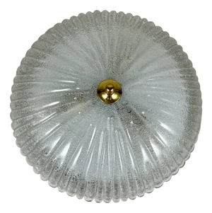Vintage Hollywood Regency Flush Mount in Glass with Brass Pin