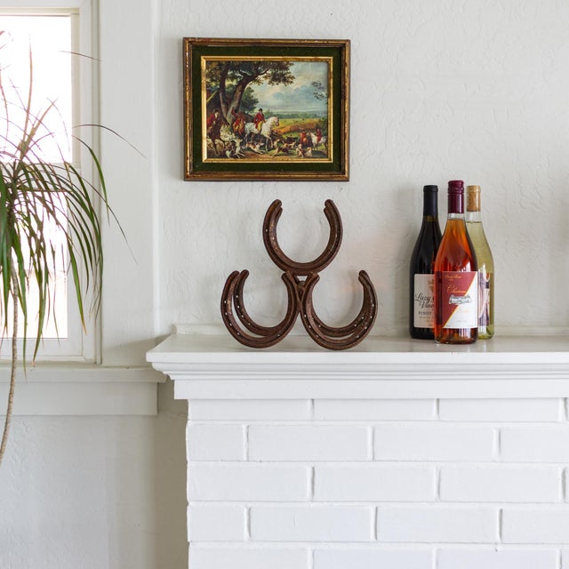 1980s Custom Made St Croix Forge Horseshoe Wine Holder Forest Lake Minnesota For Sale - Image 5 of 11