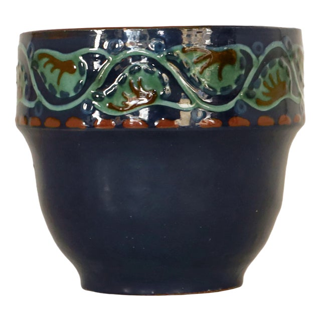 Art Nouveau Cachepot by Alfred Kusche for Karlsruher Majolika For Sale