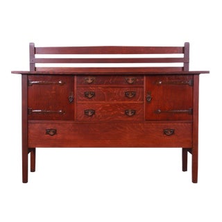 Gustav Stickley Mission Oak Arts & Crafts Sideboard, Circa 1900 For Sale