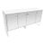 Vintage Mirrored Credenza With Lucite Sides & White Laminate For Sale
