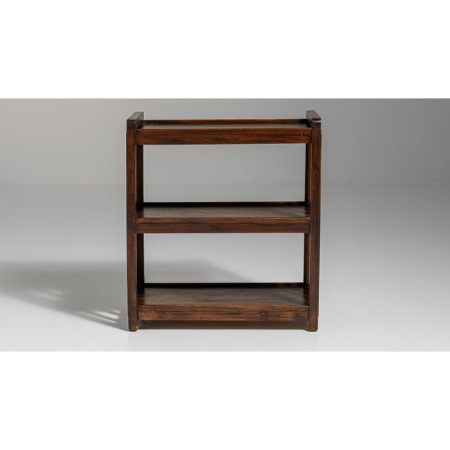 Wood 1920-1929 France Rich Walnut Brown Open Walnut Étagère For Sale - Image 7 of 11
