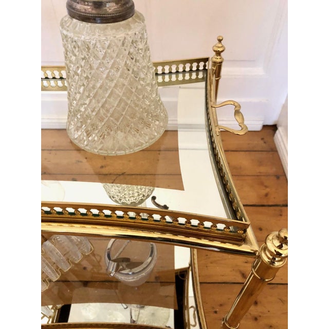Hollywood Regency Bar Cart in Brass, 1950s For Sale - Image 4 of 8