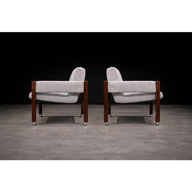 “Jimi” Armchair with Wheels in Rosewood & Ultra Suede, Sergio Rodrigues, 1971 - Lot 420 For Sale In New York - Image 6 of 13
