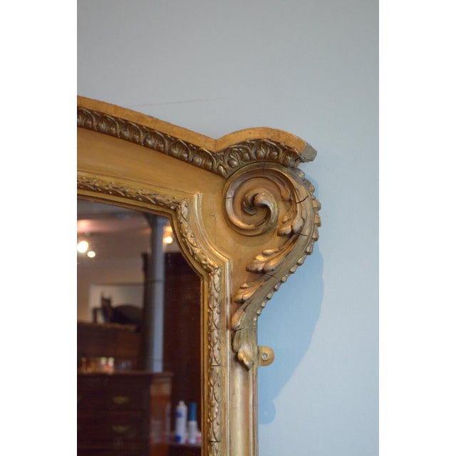Large Victorian Giltwood Arched Overmantel Mirror, 1850 For Sale - Image 11 of 15
