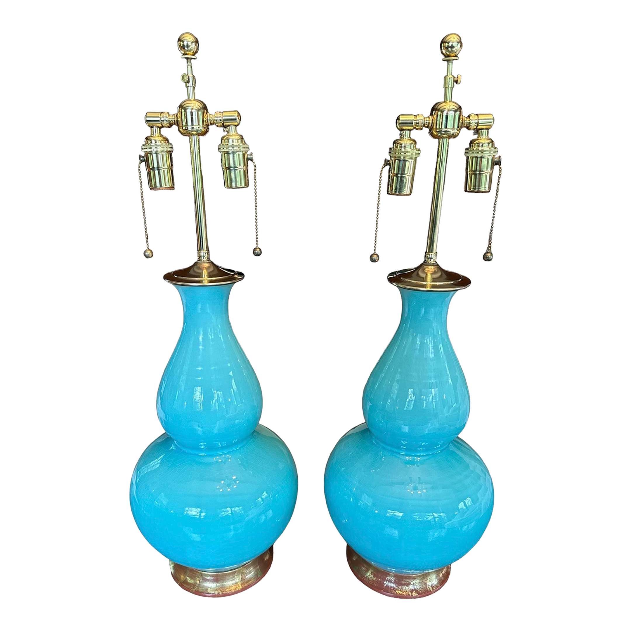 Christopher Spitzmiller Aurora Double Gourd Lamps - a Pair | Chairish