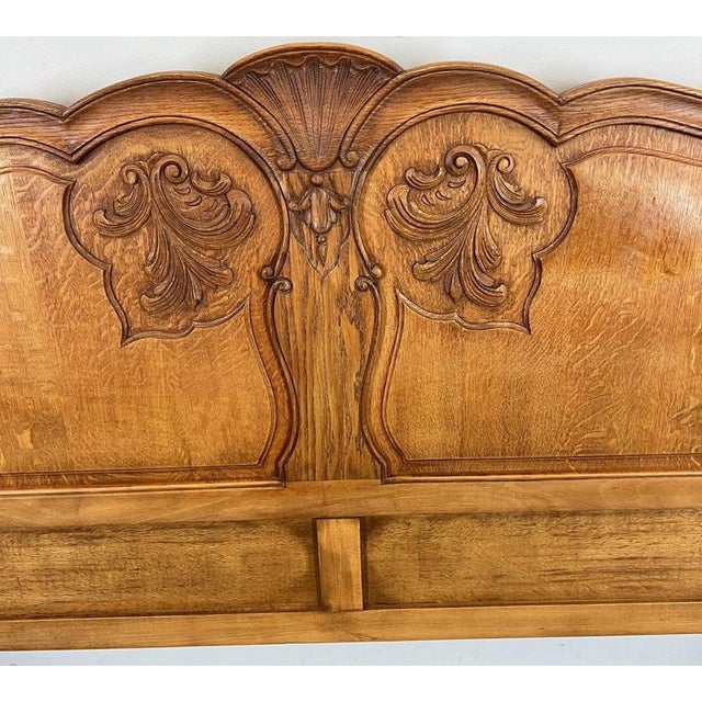 Vintage French Louis XVI King Size Bed Frame in Oak For Sale - Image 9 of 14
