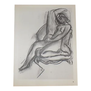Vintage Mid 20th Century Modern Henri Matisse Abstract Nude Female Lithograph