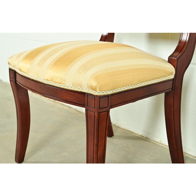Baker Furniture Style Regency Carved Mahogany Dining Chairs, Set of Four For Sale - Image 9 of 13