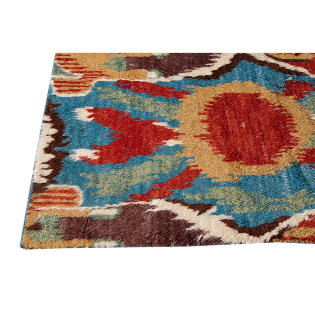 2010s Colorful Modern Moroccan Handmade Wool Rug For Sale - Image 5 of 13