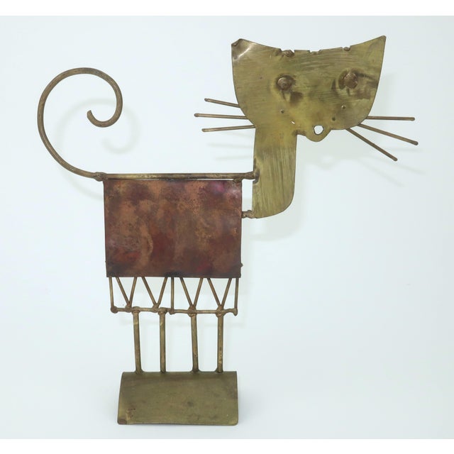Jarc French Brutalist Metal Cat Sculpture, 1970's For Sale - Image 9 of 14