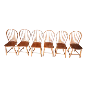 19th Century American Amish Bow Back Windsor Chairs - Set of 6