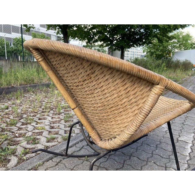 Modernist Wicker Cane Rocking Chair, 1960s For Sale - Image 17 of 18