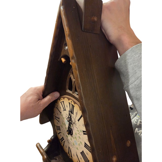 Vintage New England Clock Company Hanging Wood Wall Weights Cathedral Hark Chime For Sale - Image 14 of 17