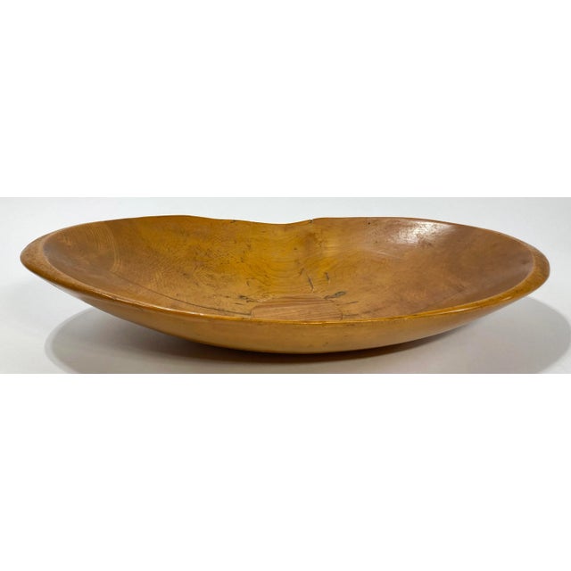 Brown Antique Primitive Hand Carved Wooden Bowl For Sale - Image 8 of 11