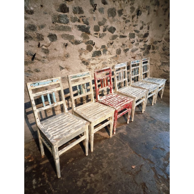 Vintage French Beechwood Chairs, 1950s, Set of 6 For Sale - Image 17 of 17