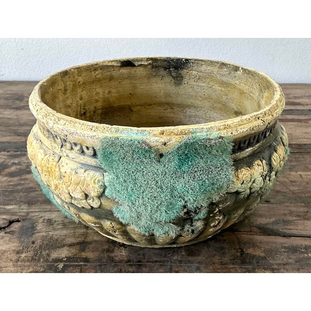 Rustic European Vintage Patinated Moss Roses Planter For Sale - Image 3 of 12