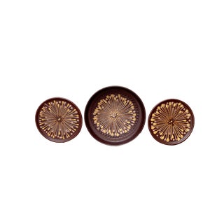 Mid-Century WGP Pottery Bowl and Plates from Silberdistel, West Germany, 1960s, Set of 3 For Sale