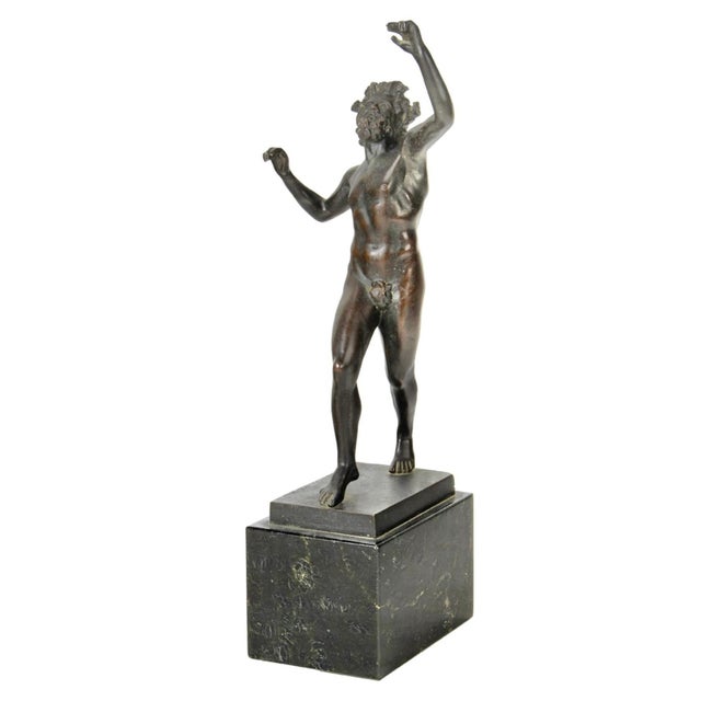 Early 20th Century German Foundry NeoClassical Grand Tour Bronze of the Neapolitan Dancing Faun For Sale - Image 5 of 12