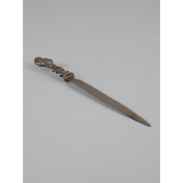 Metal Antique Silver Letter Opener For Sale - Image 7 of 7