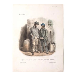 Edme-Jean Pigal, Mirror of Paris, Lithograph and Pouchoir, 19th Century For Sale