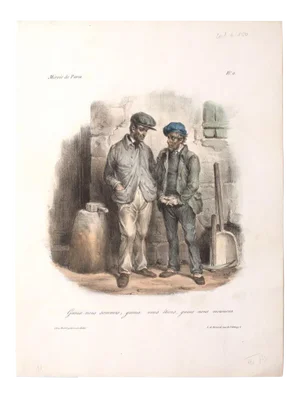 Edme-Jean Pigal, Mirror of Paris, Lithograph and Pouchoir, 19th Century