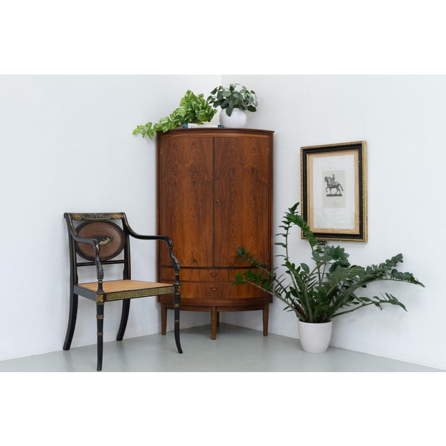 Mid-Century Modern Danish Bow Front Corner Cabinet, 1950s For Sale - Image 17 of 18