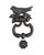 A charming wrought iron bird door knocker from France, featuring a sculptural bird perched on a branch above a substantial...