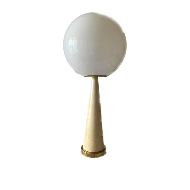 Conic Parchment and Brass Table Lamp, France, 1960s For Sale - Image 13 of 18