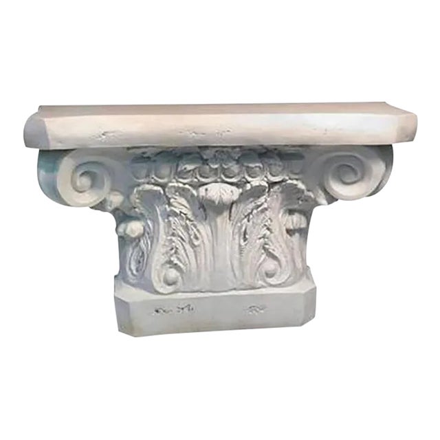 Modern Neoclassical White Column Form Console Table For Sale