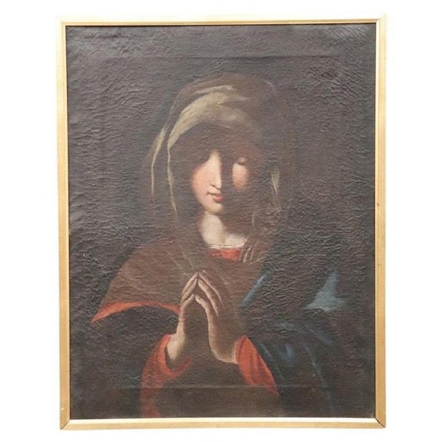 Italian School Artist, Madonna in Prayer, Oil on Canvas, Framed For Sale - Image 7 of 7